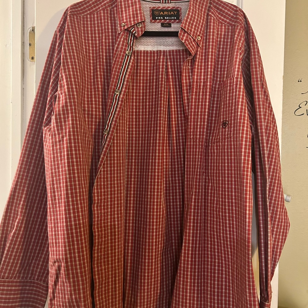 Ariat Red and White Plaid Shirt